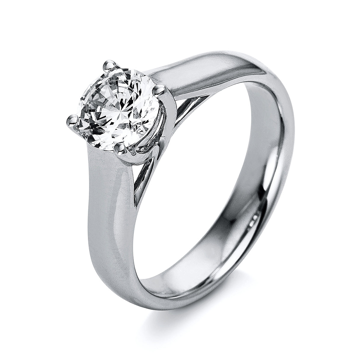 diamond full cut solitaire ring in white gold