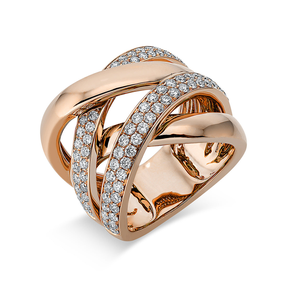 diamond full cut exclusive ring in red gold