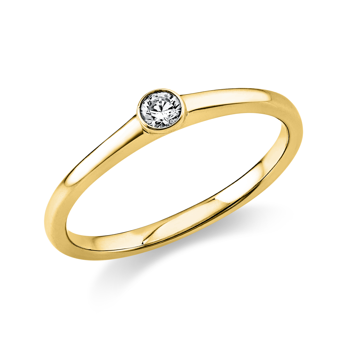 diamond full cut solitaire ring in yellow gold