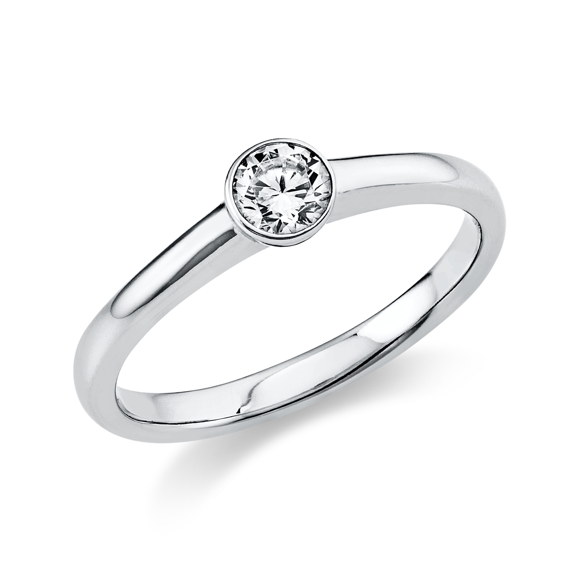 diamond full cut solitaire ring in white gold