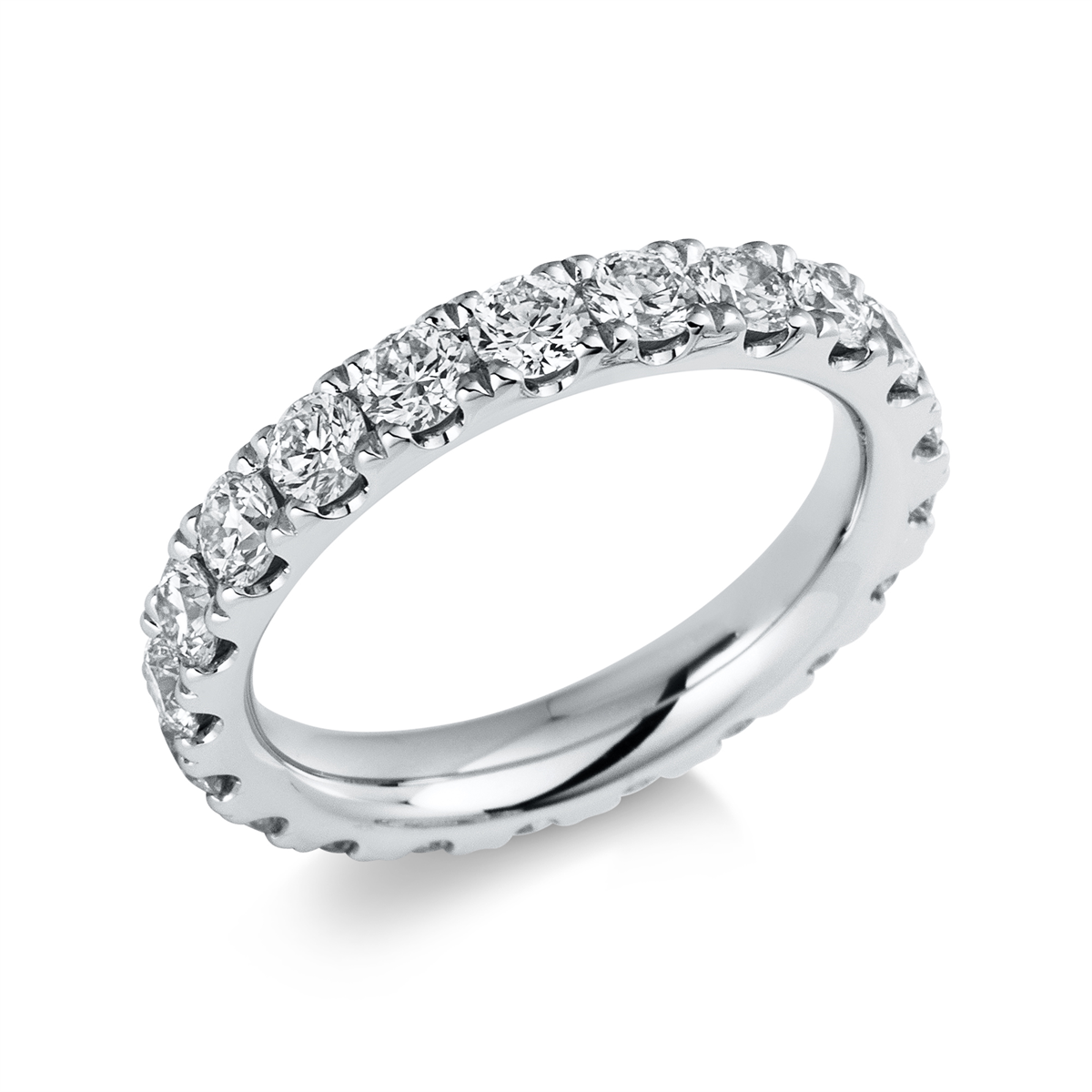 diamond full cut solitaire ring in white gold