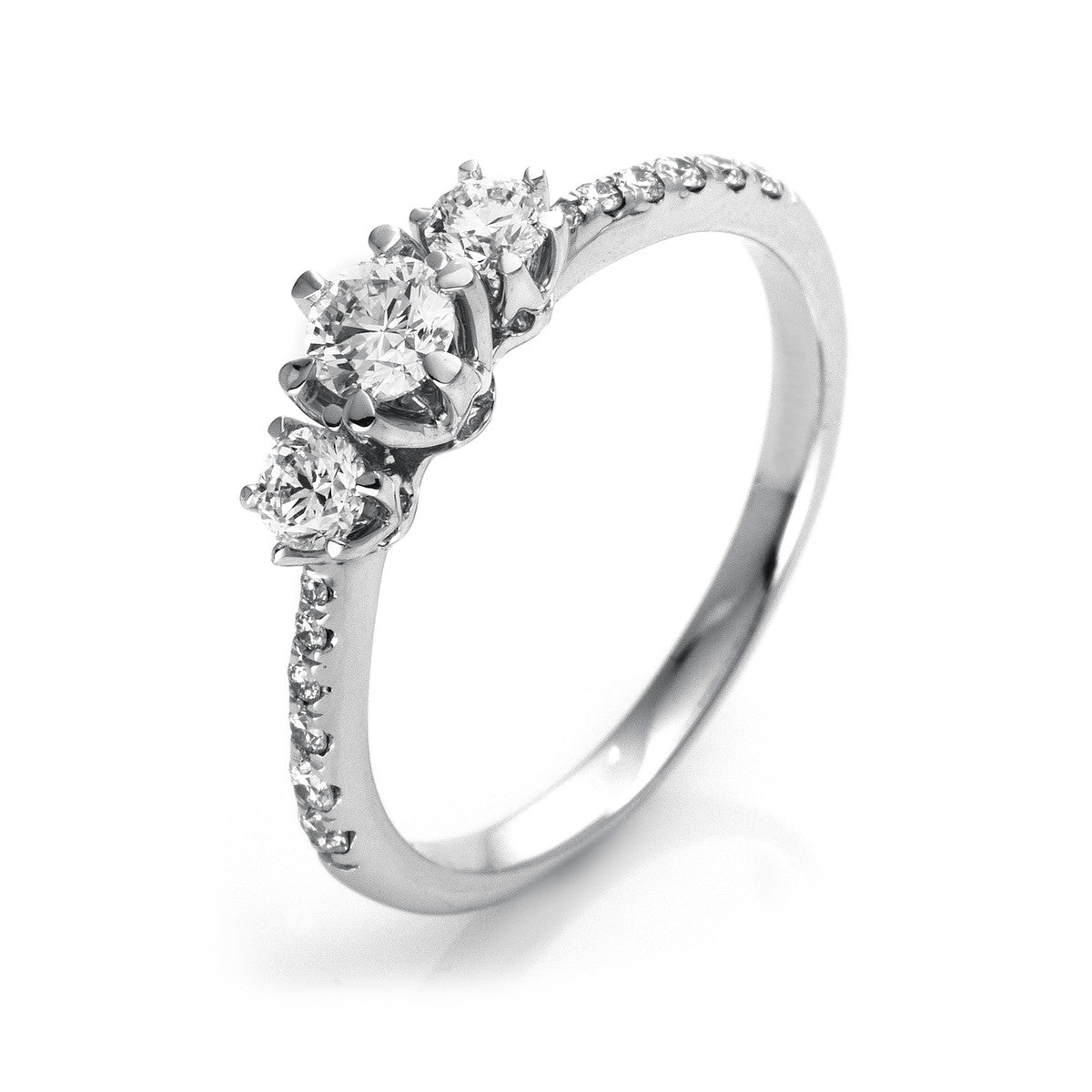 solitaire ring met accentstenen - 1O303