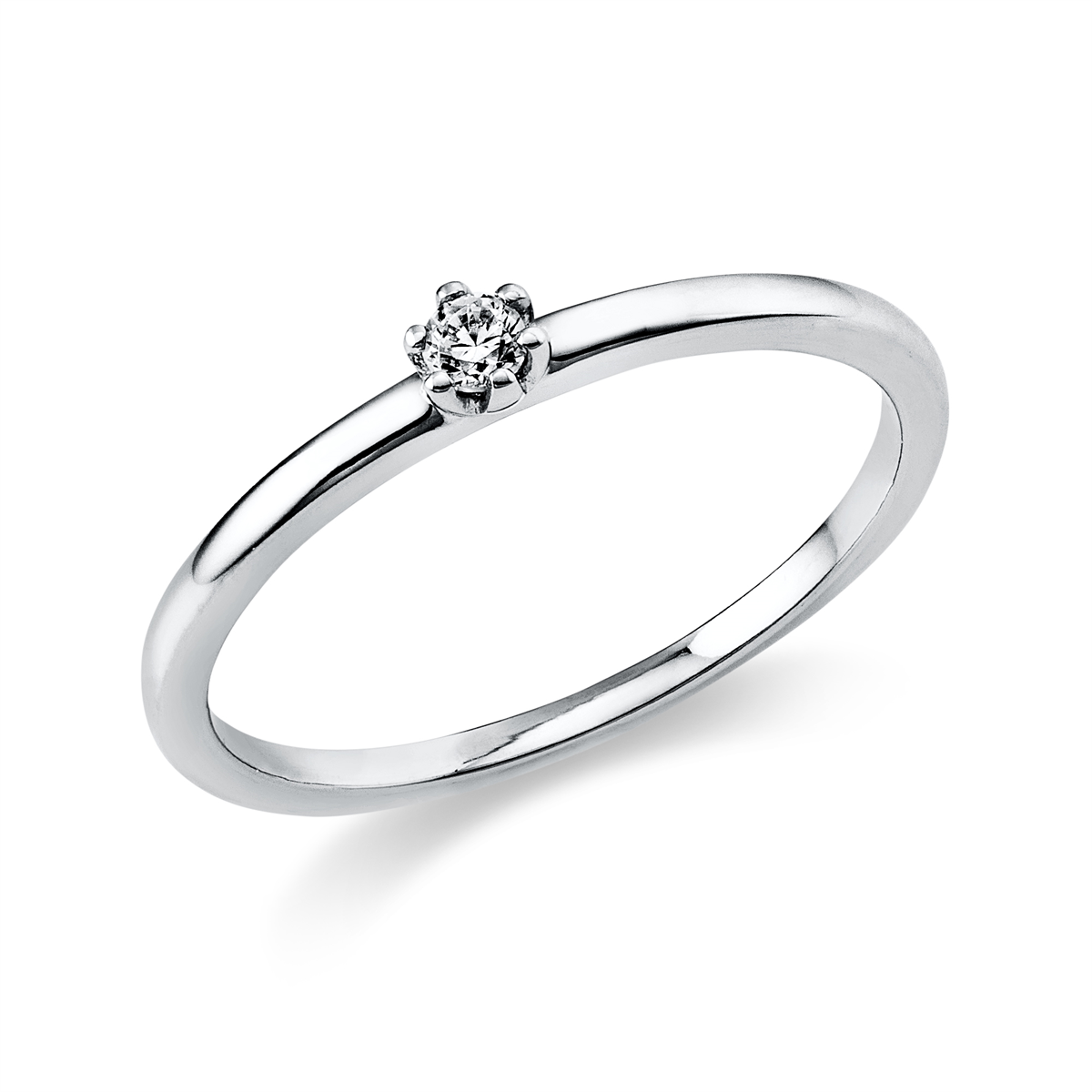 diamond full cut solitaire ring in white gold