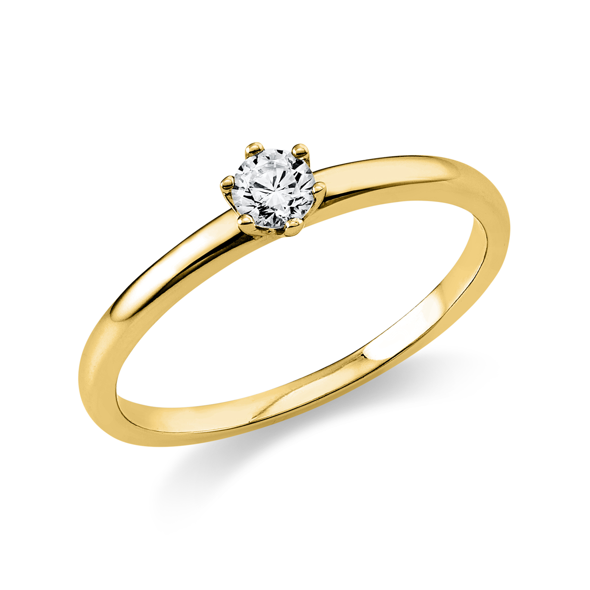 diamond full cut solitaire ring in yellow gold