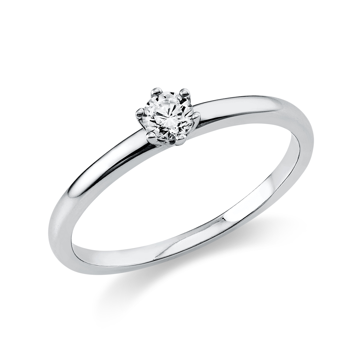 diamond full cut solitaire ring in white gold