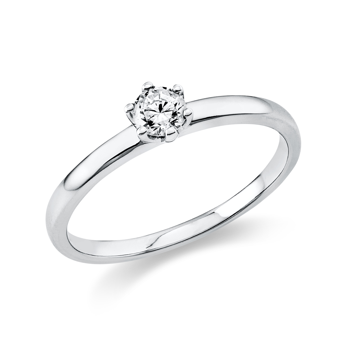 diamond full cut solitaire ring in white gold