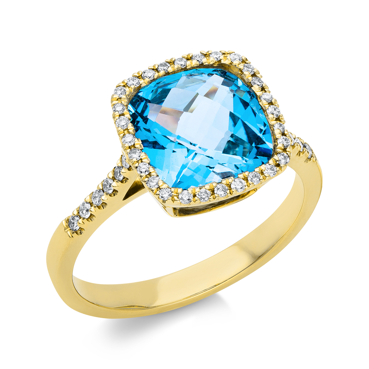 diamond full cut topaz colored stone fashion ring in yellow gold