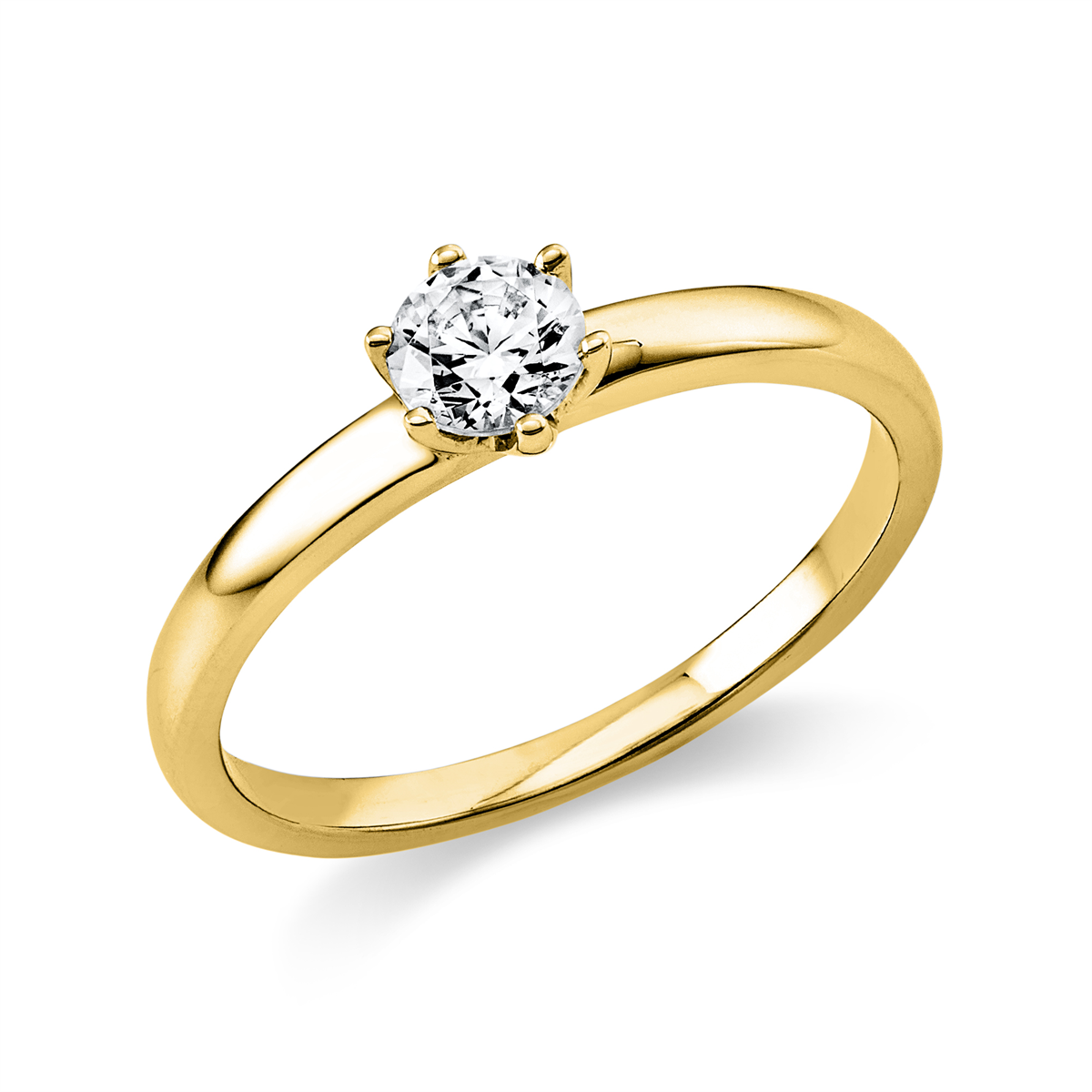 diamond full cut solitaire ring in yellow gold