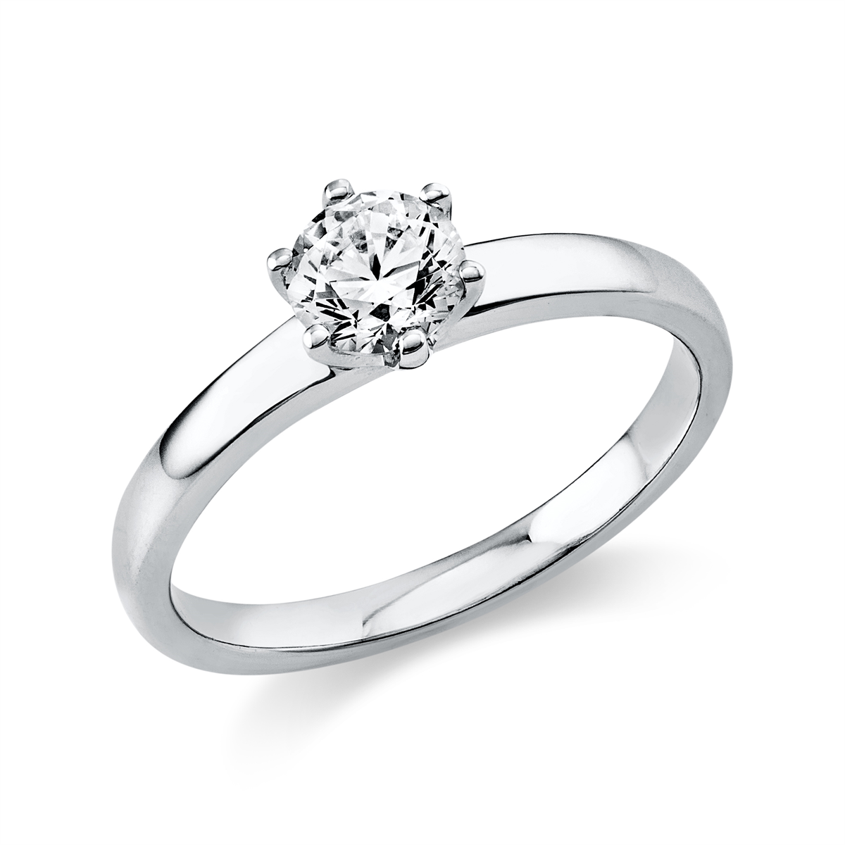diamond full cut solitaire ring in white gold