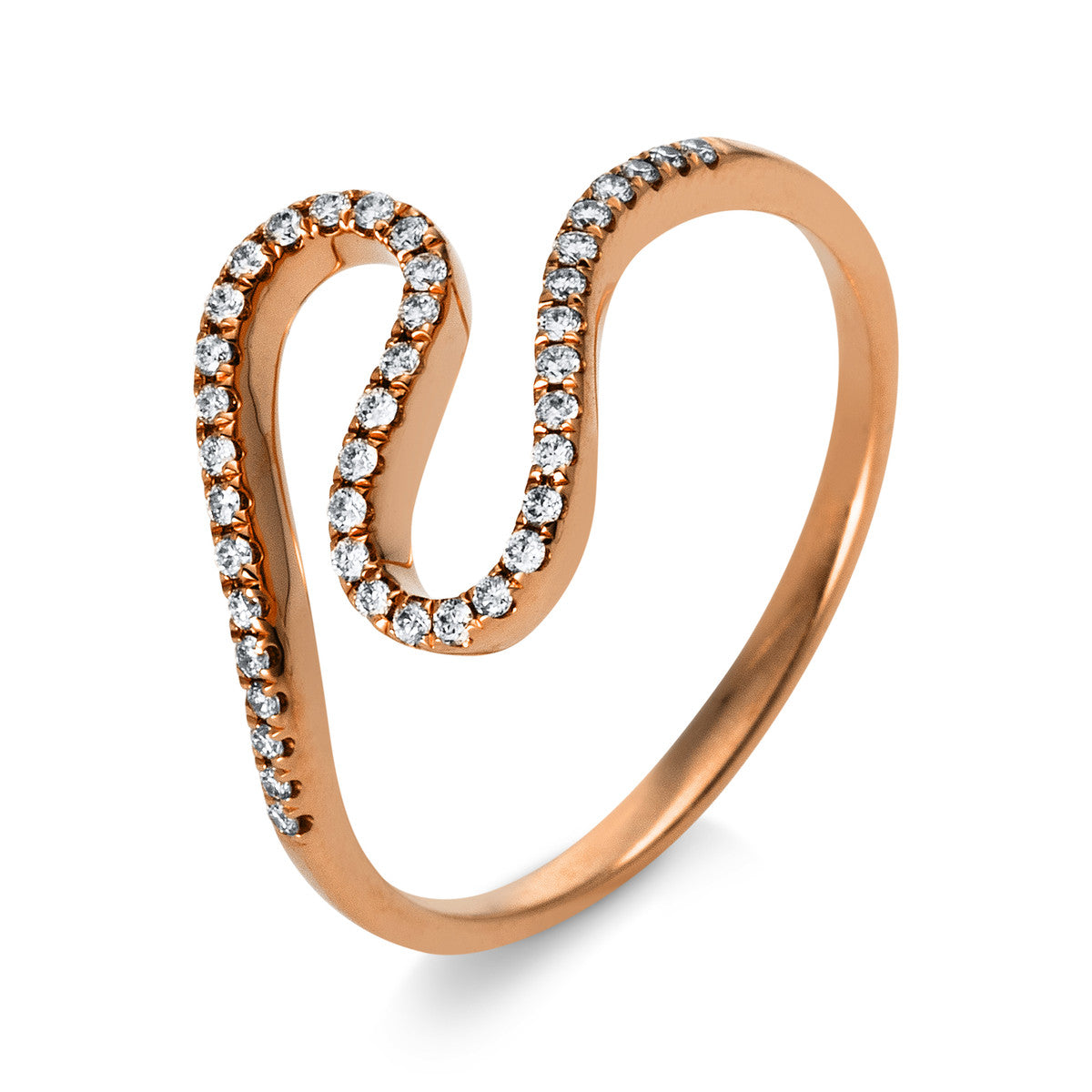 diamond full cut multi-stone ring in red gold