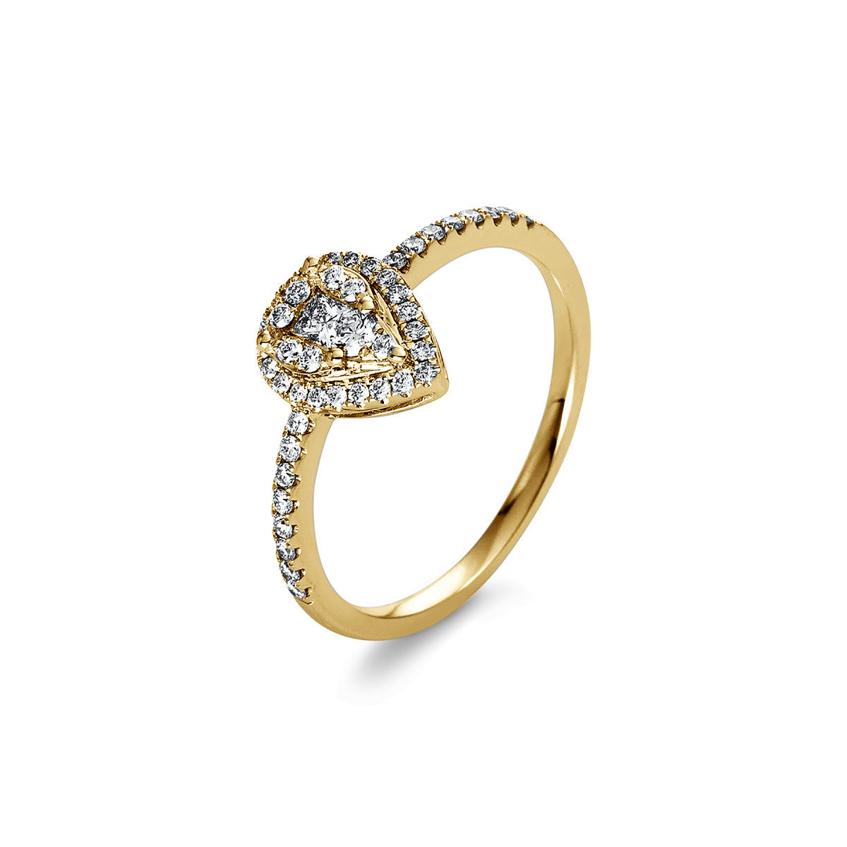 diamond full cut illusion classic ring in yellow gold