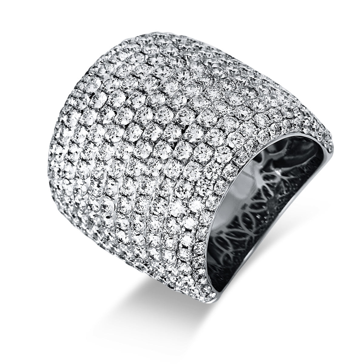 diamond full cut pavé ring in white gold