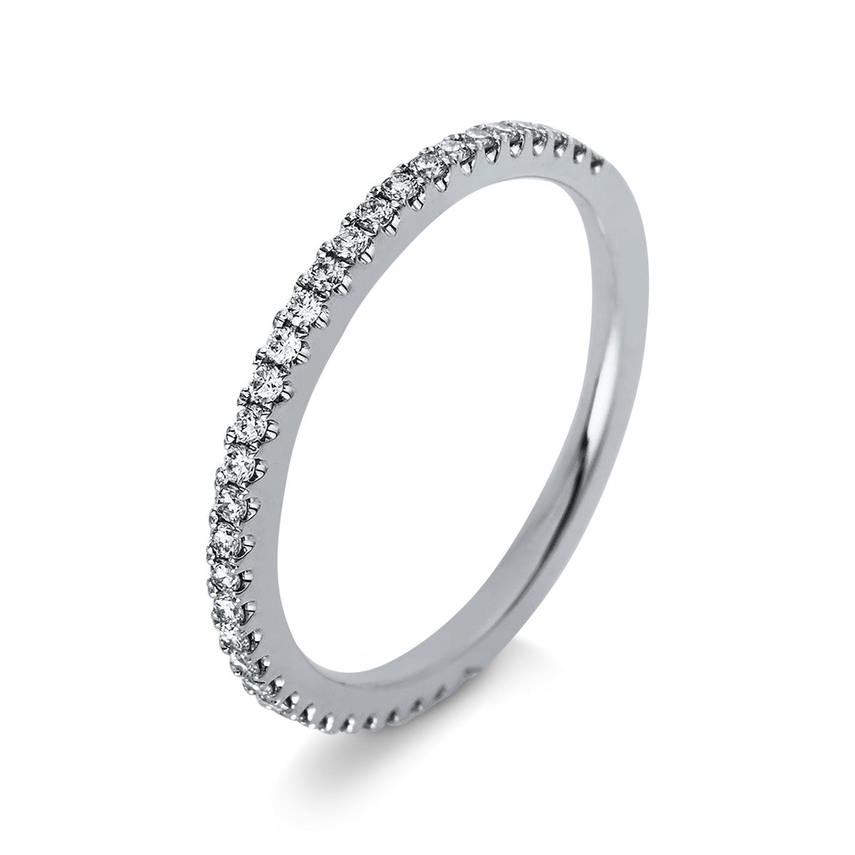 diamond full cut eternity half ring in white gold