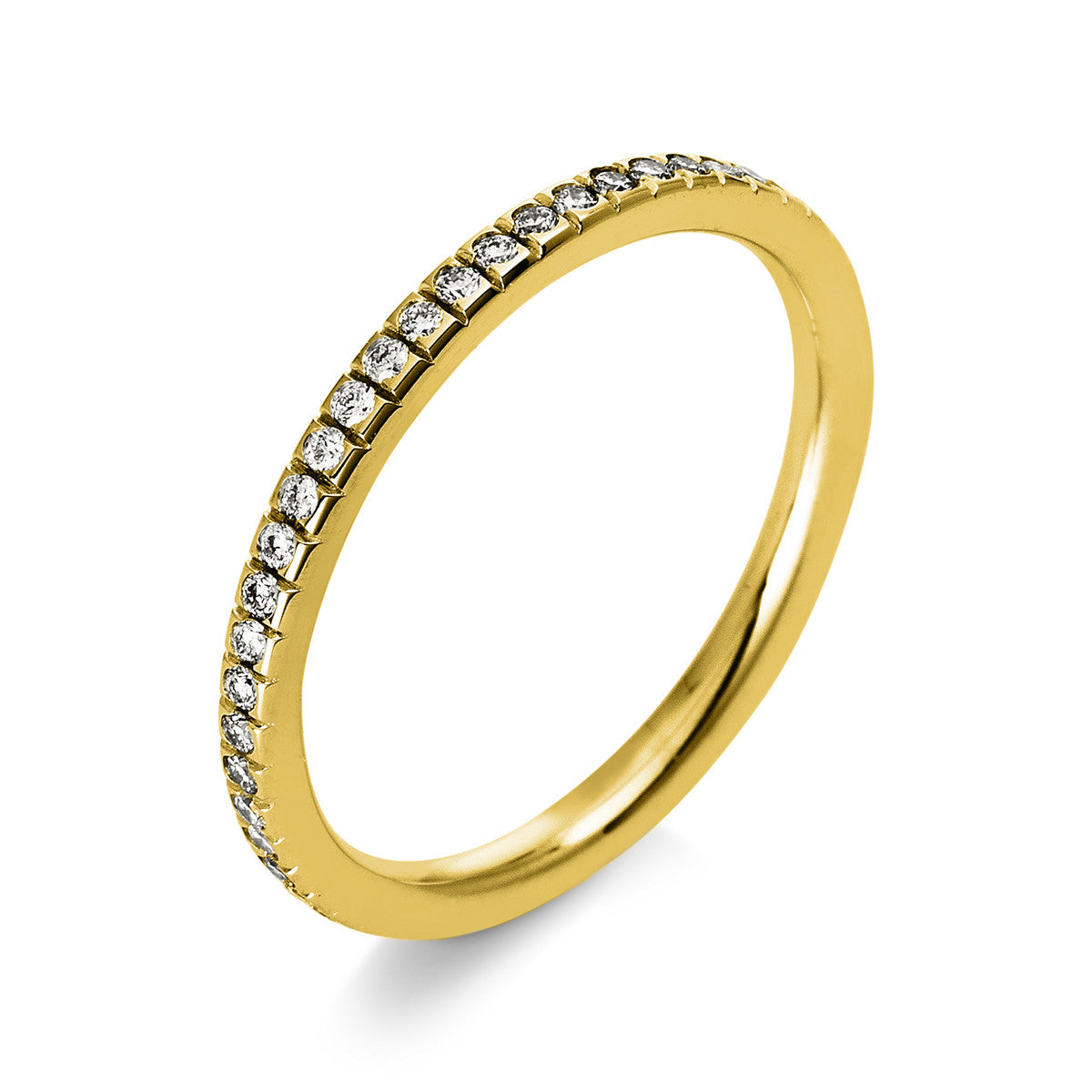 diamond full cut eternity full ring in yellow gold