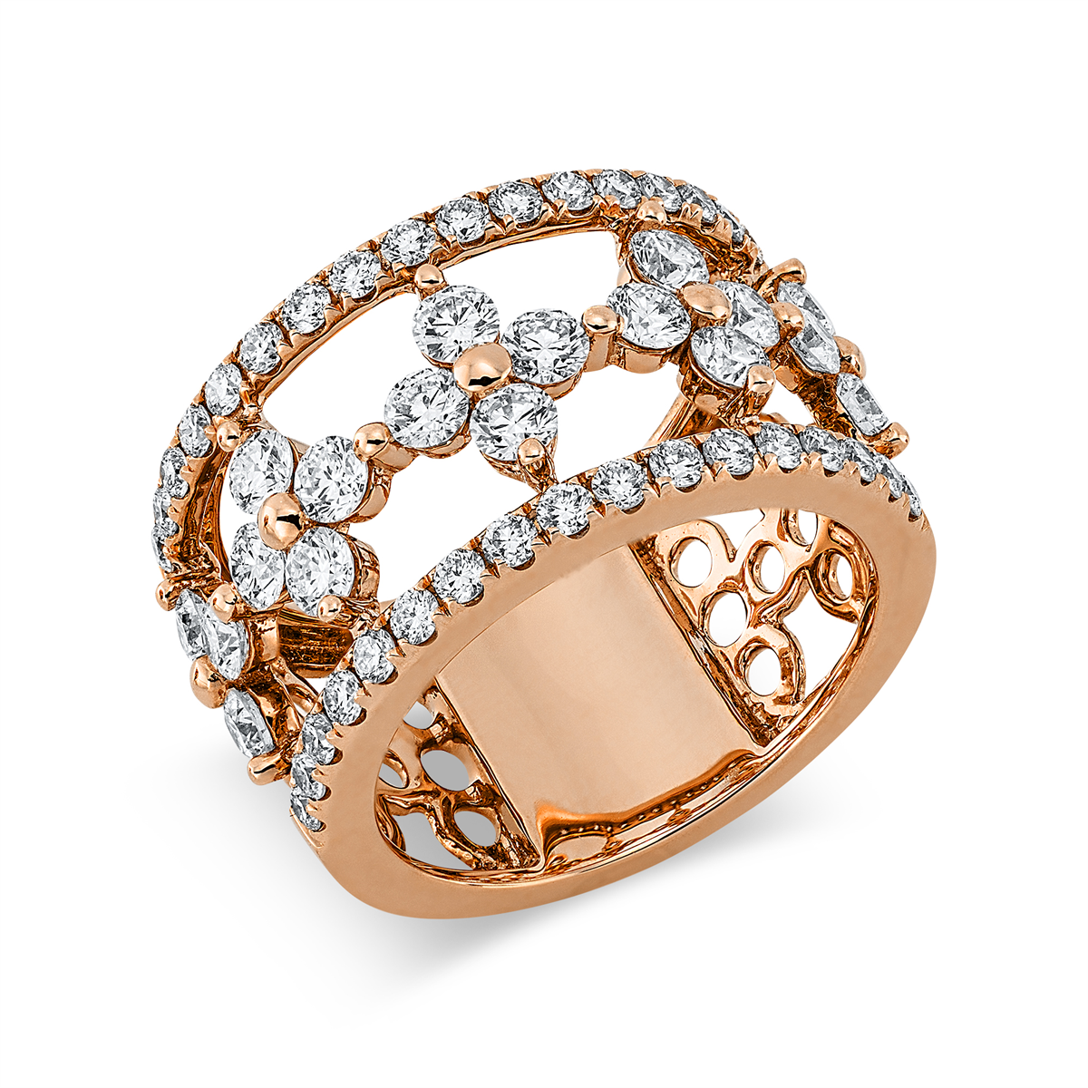 diamond full cut exclusive ring in red gold