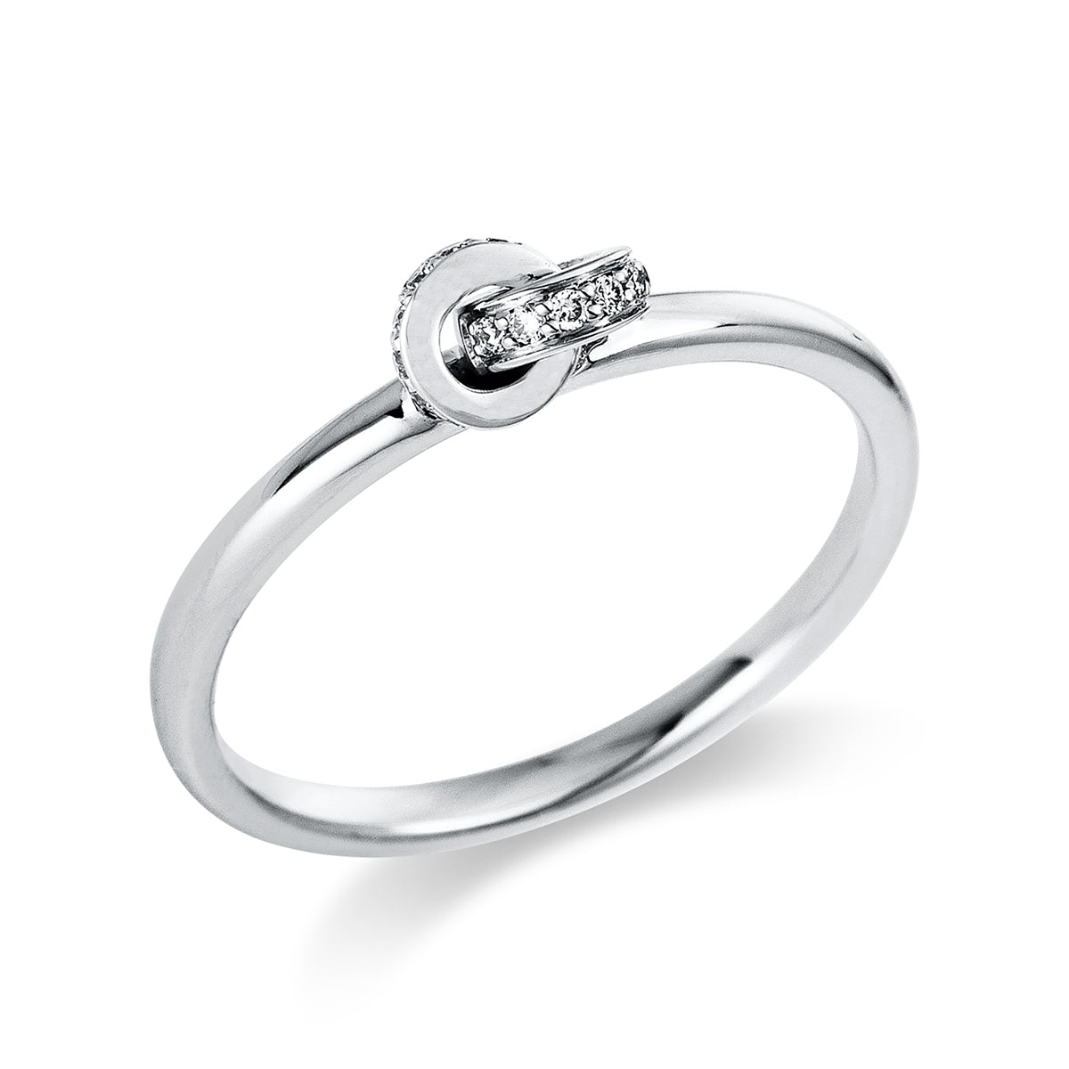 diamond full cut modern woman ring in white gold