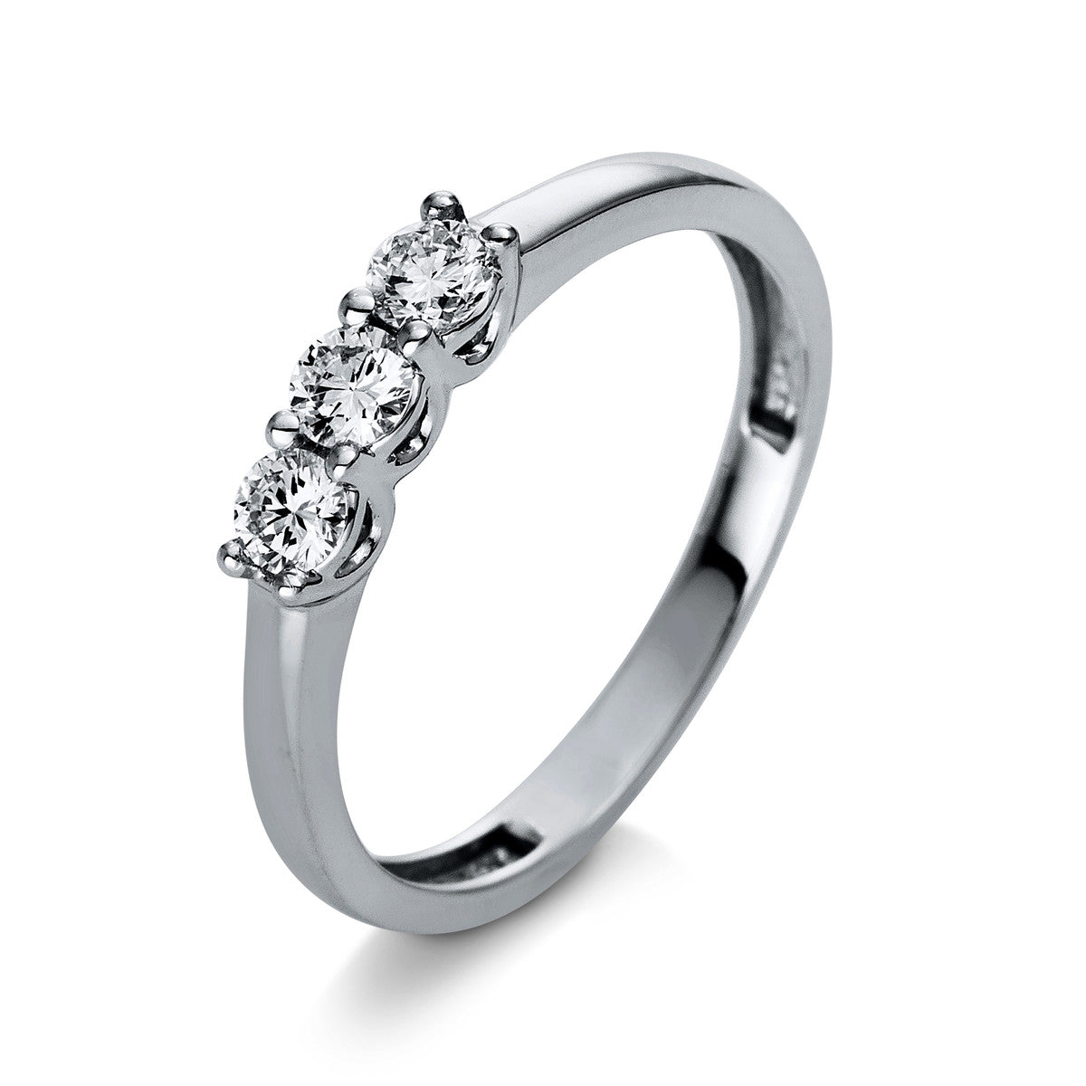 diamond full cut eternity half ring in white gold