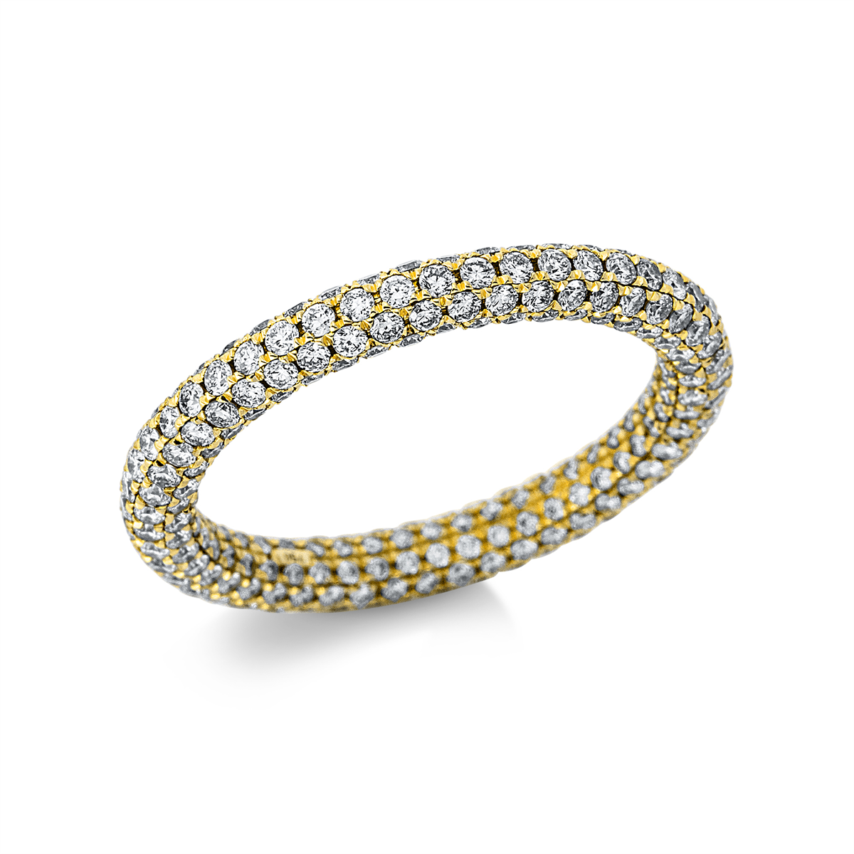 diamond full cut pavé ring in yellow gold