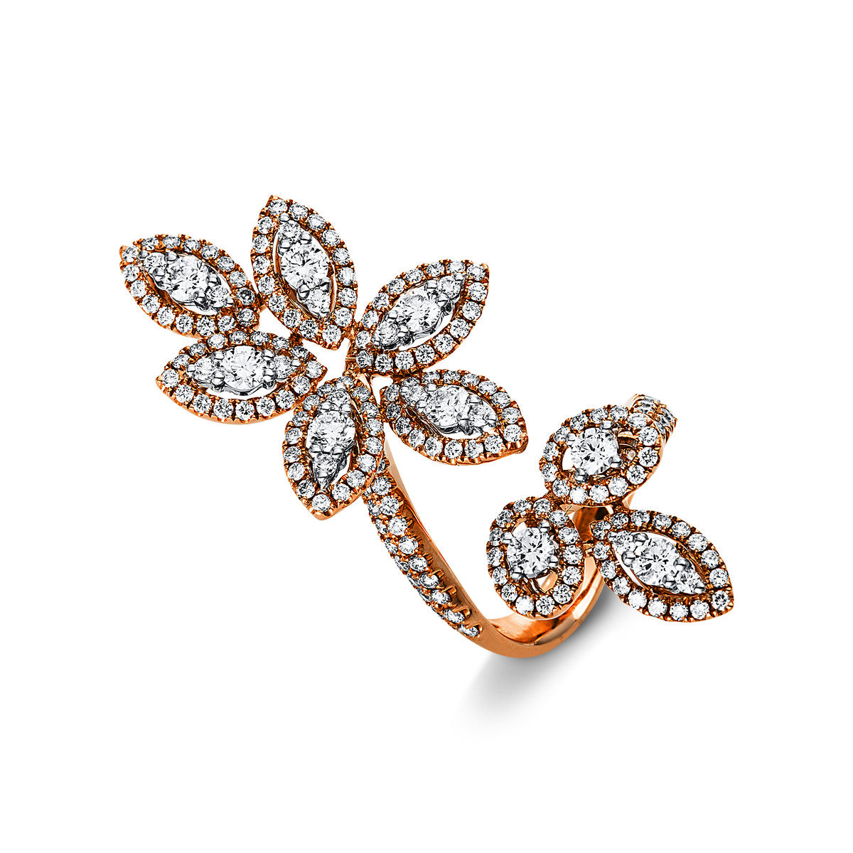 diamond full cut exclusive ring in red gold / white gold