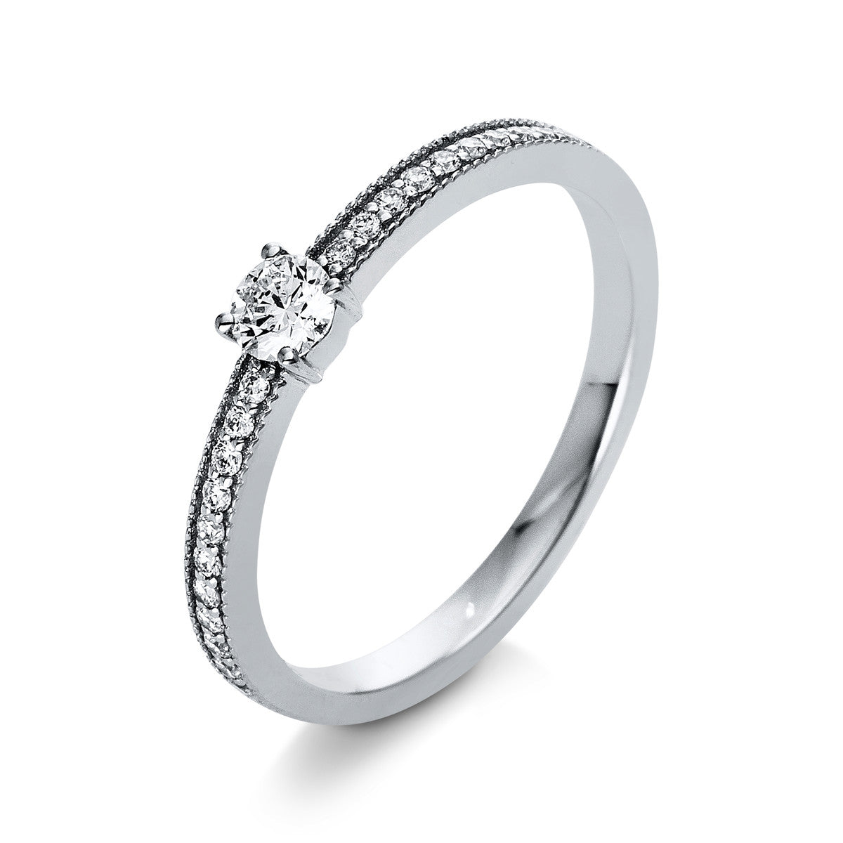diamond full cut multi-stone ring in white gold