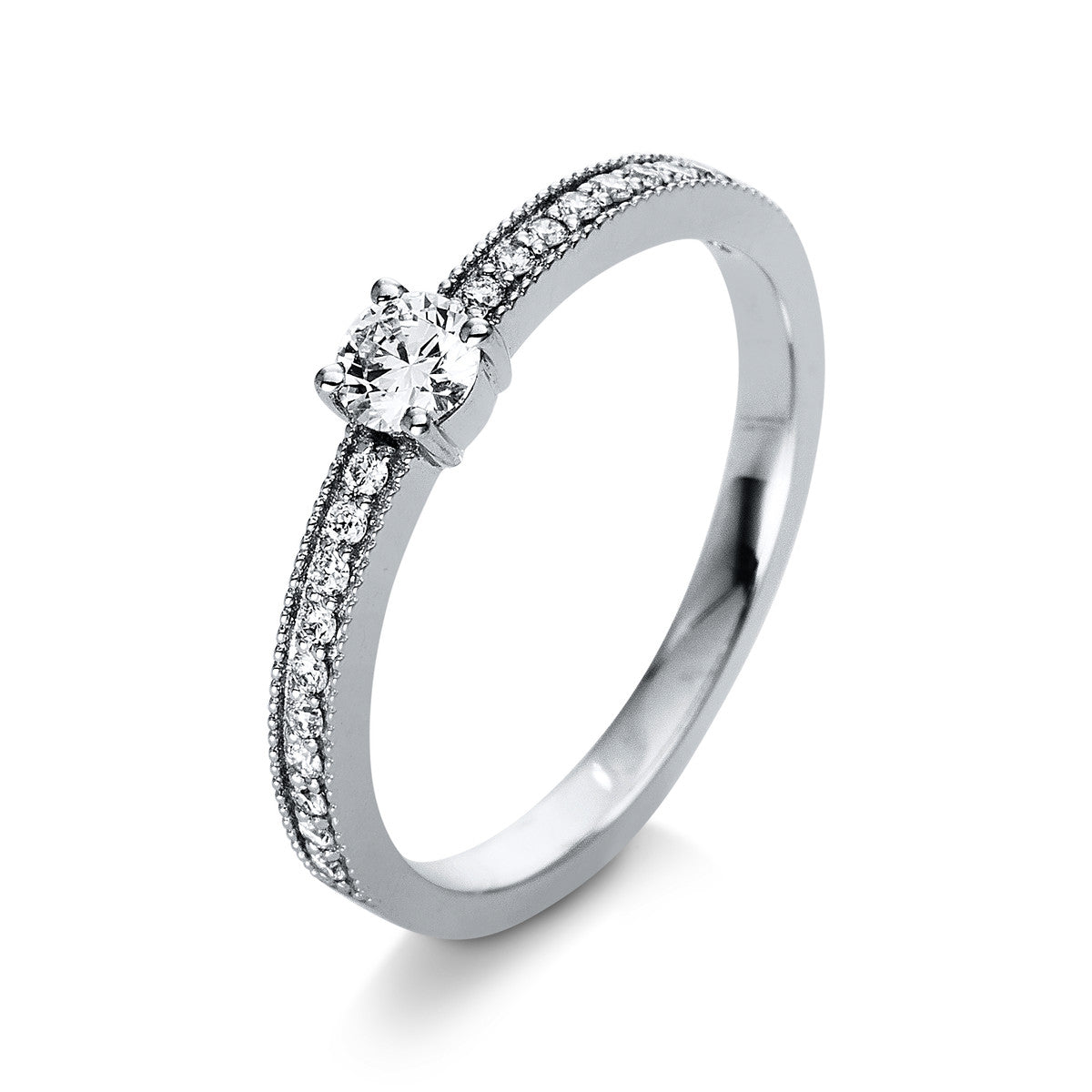 diamond full cut multi-stone ring in white gold