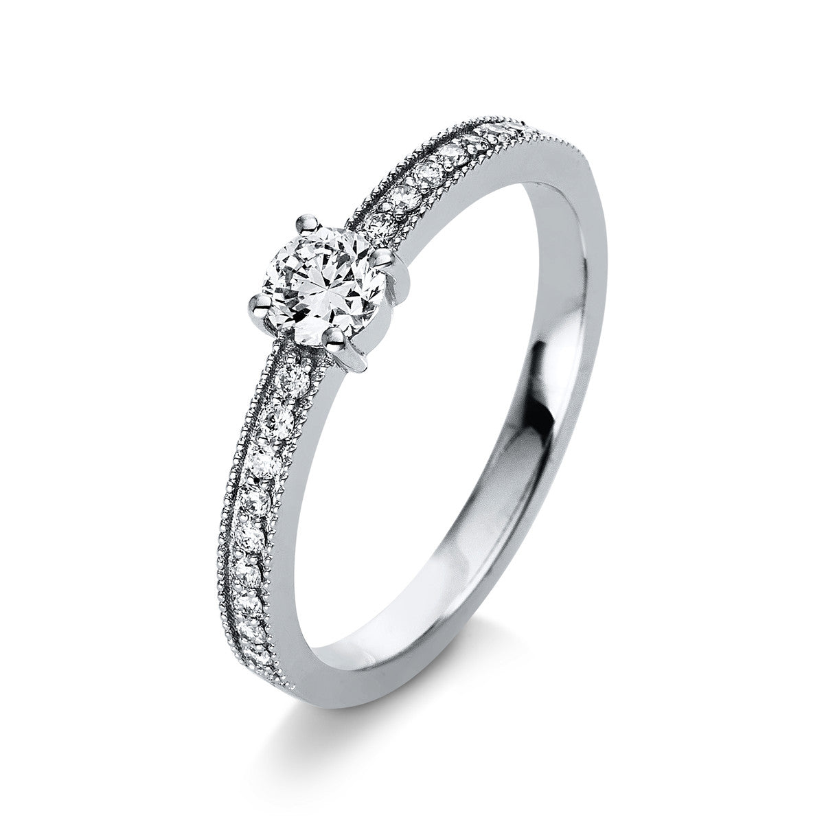 diamond full cut multi-stone ring in white gold