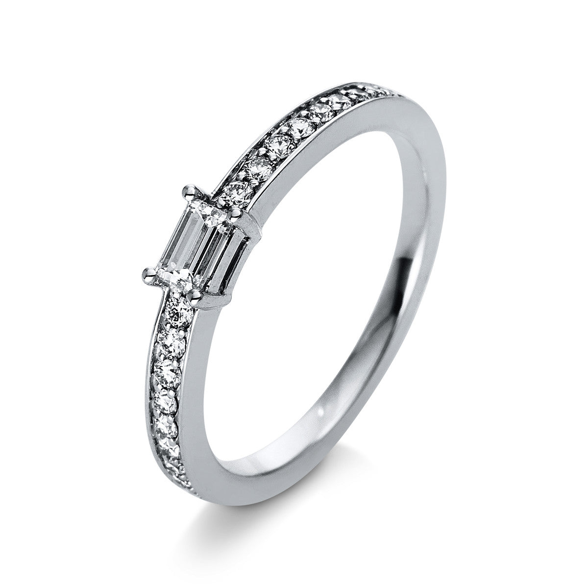 diamond full cut solitaire with accent stones ring in platinum