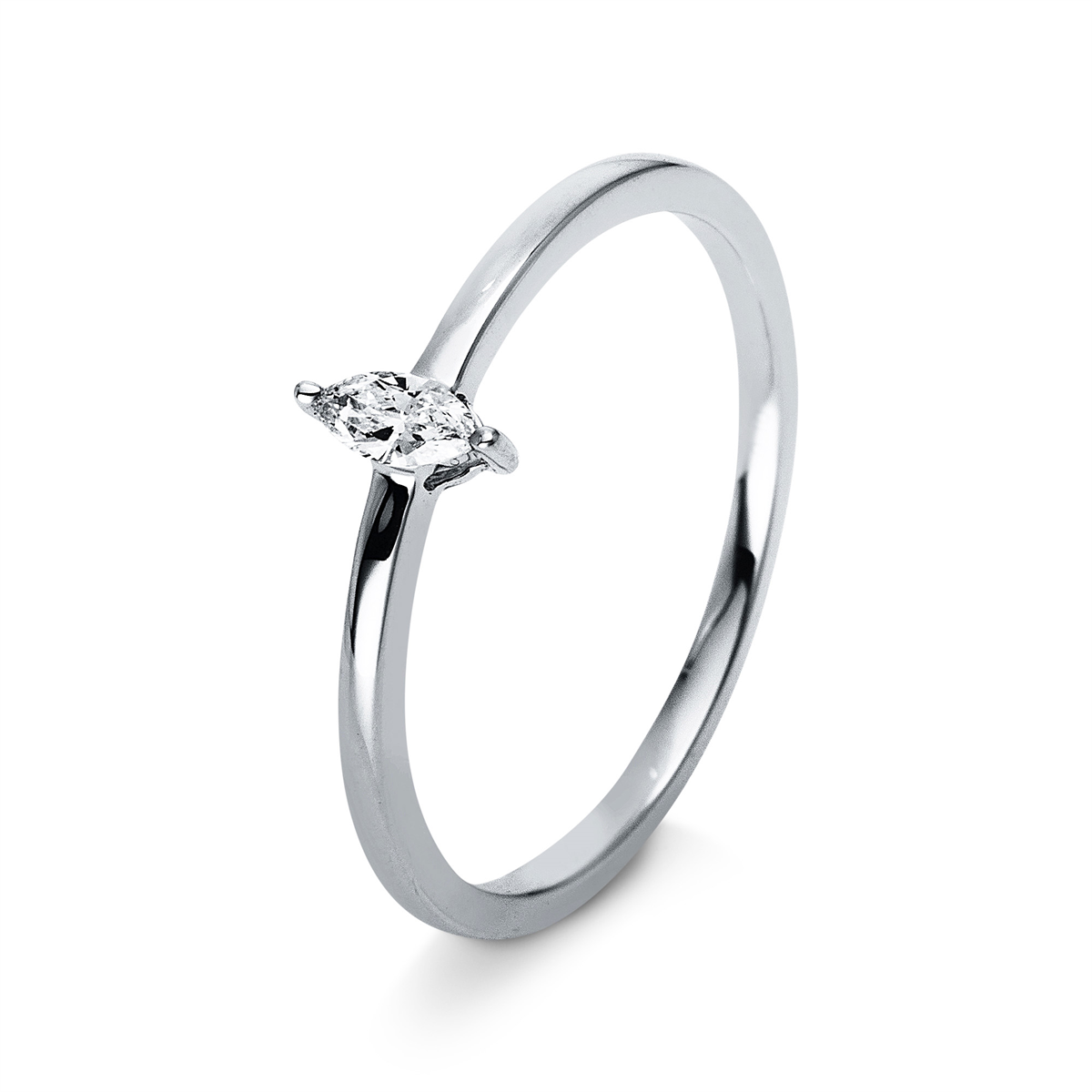 marquise solitaire ring in white gold