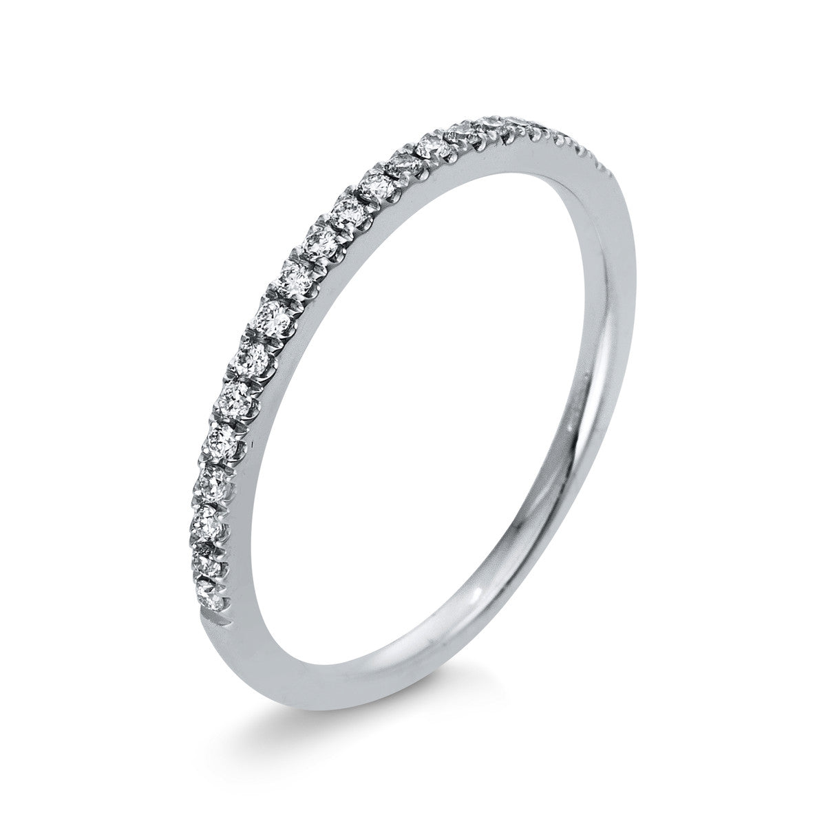 diamond full cut eternity half ring in white gold