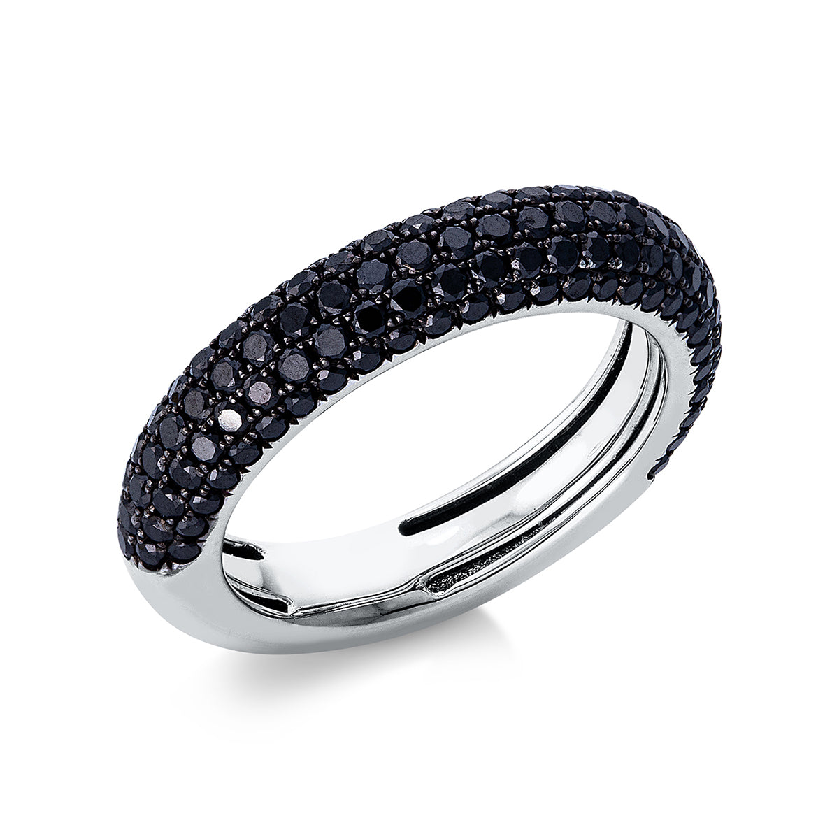 diamond full cut pavé ring in white gold