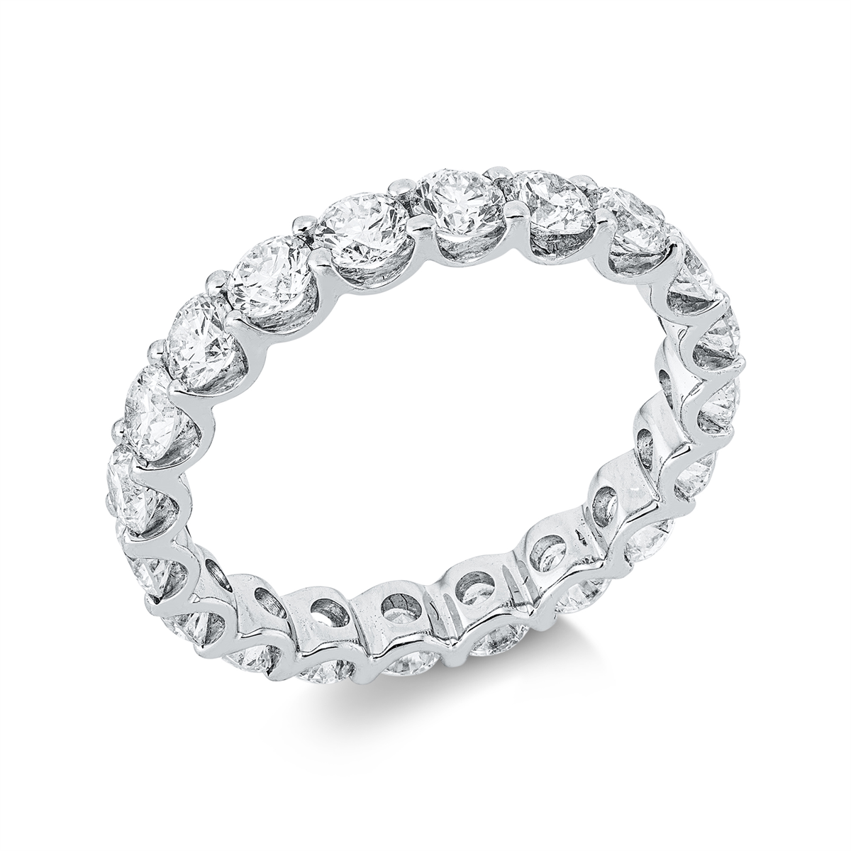 diamond full cut eternity full ring in white gold
