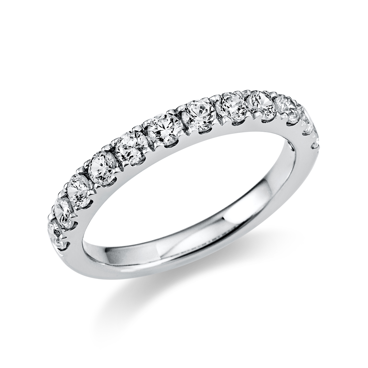 diamond full cut eternity half ring in platinum