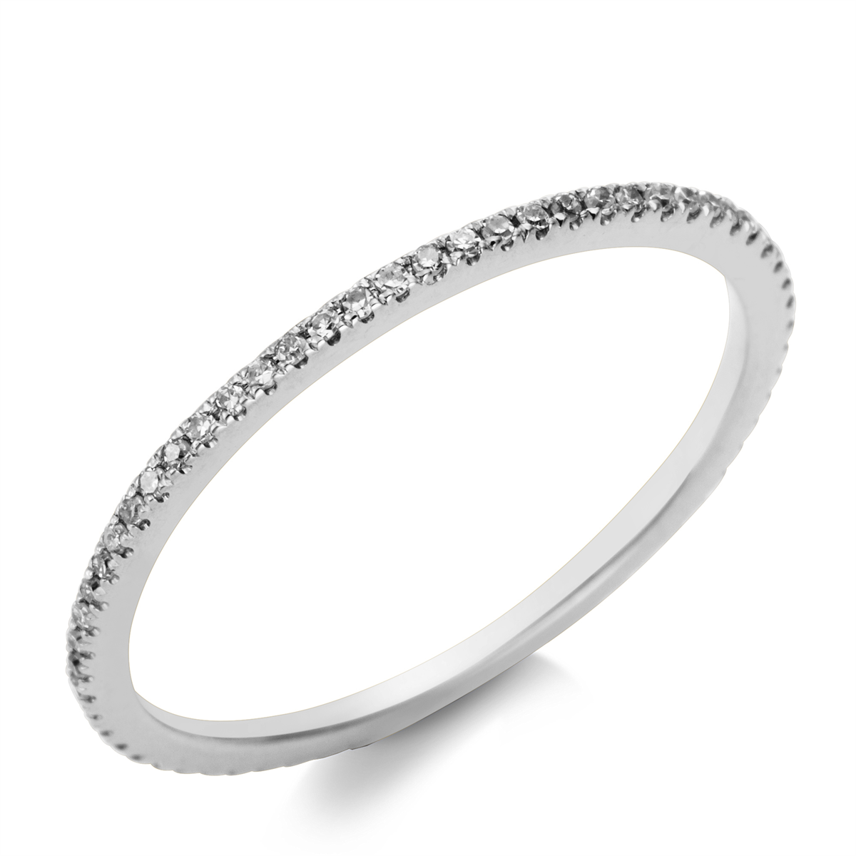 diamond single cut eternity full ring in white gold