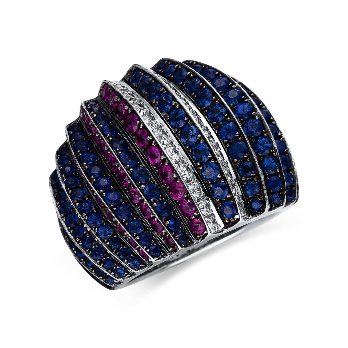 Klassieke ring met gekleurde steen - 1U097