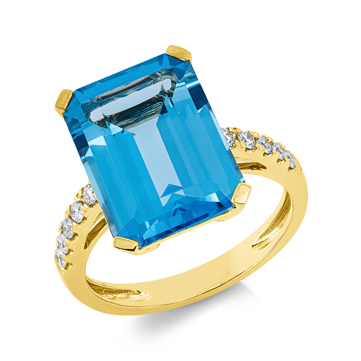 diamond full cut topaz colored stone fashion ring in yellow gold