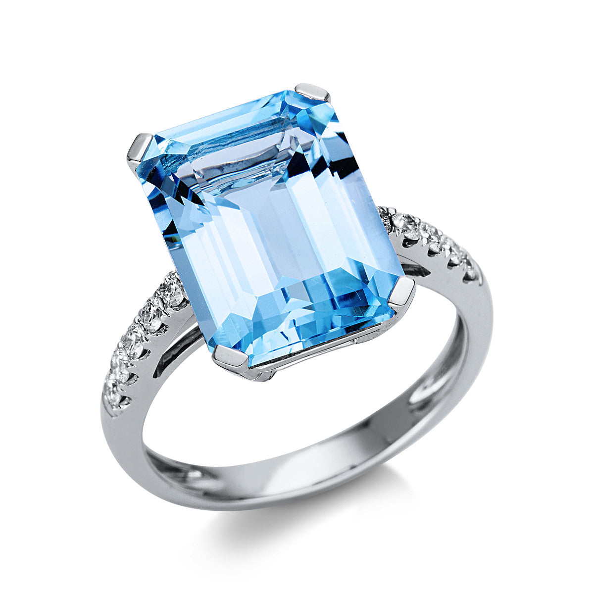 diamond full cut topaz colored stone fashion ring in white gold
