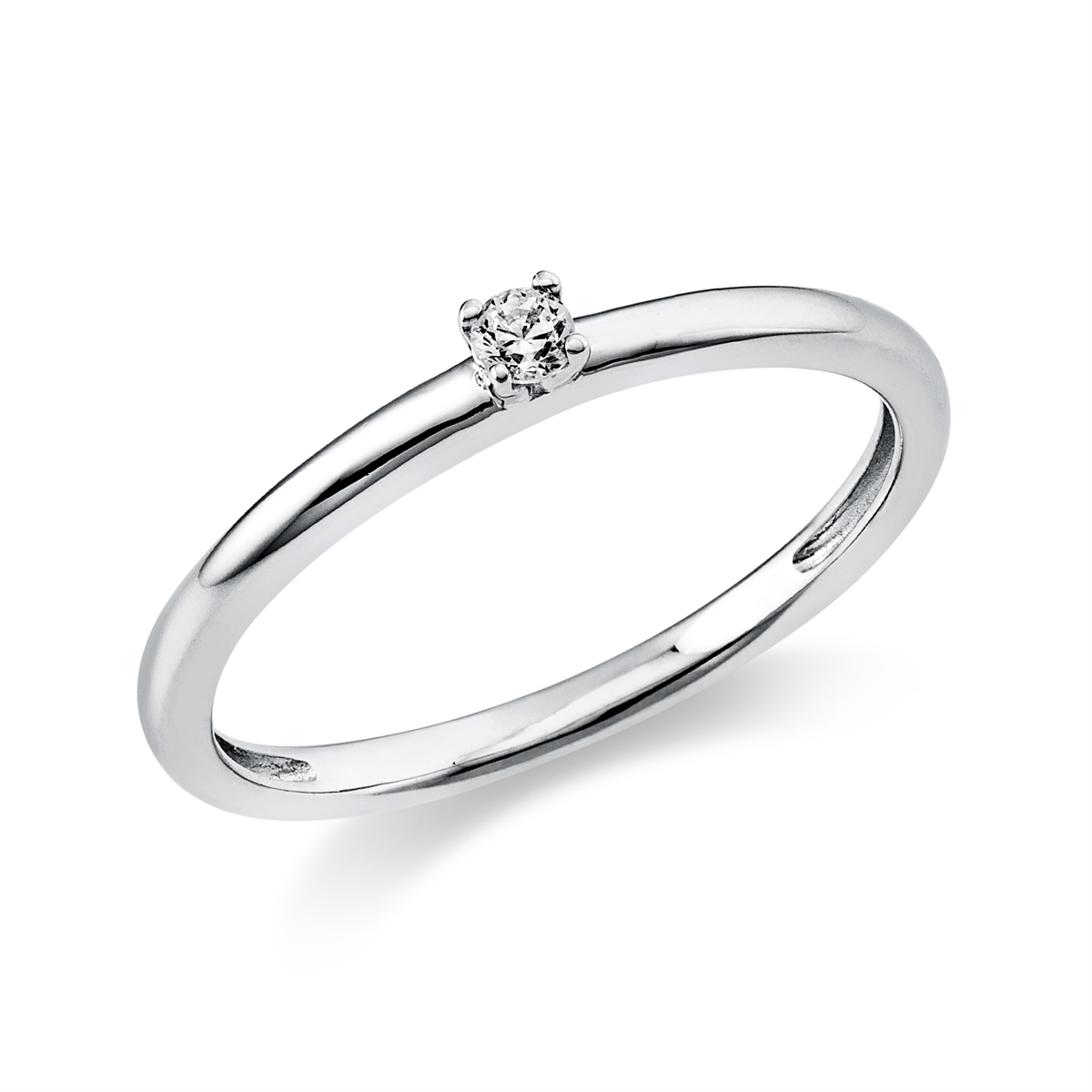 diamond full cut solitaire ring in white gold