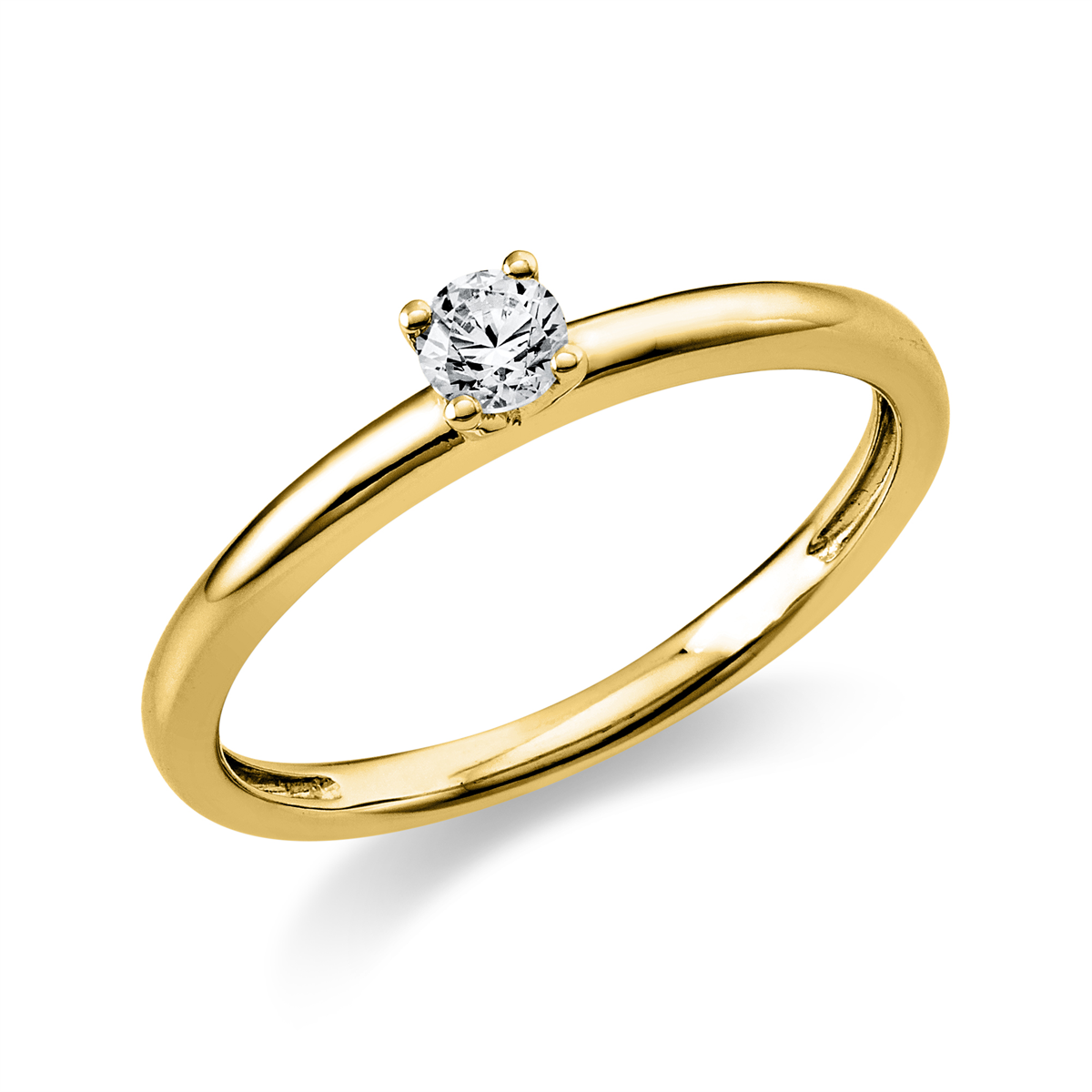 diamond full cut solitaire ring in yellow gold