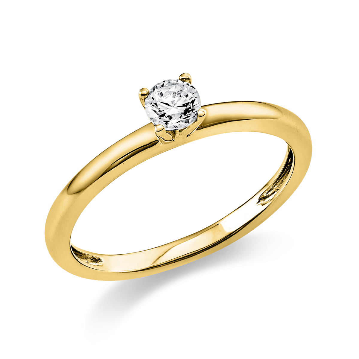 diamond full cut solitaire ring in yellow gold