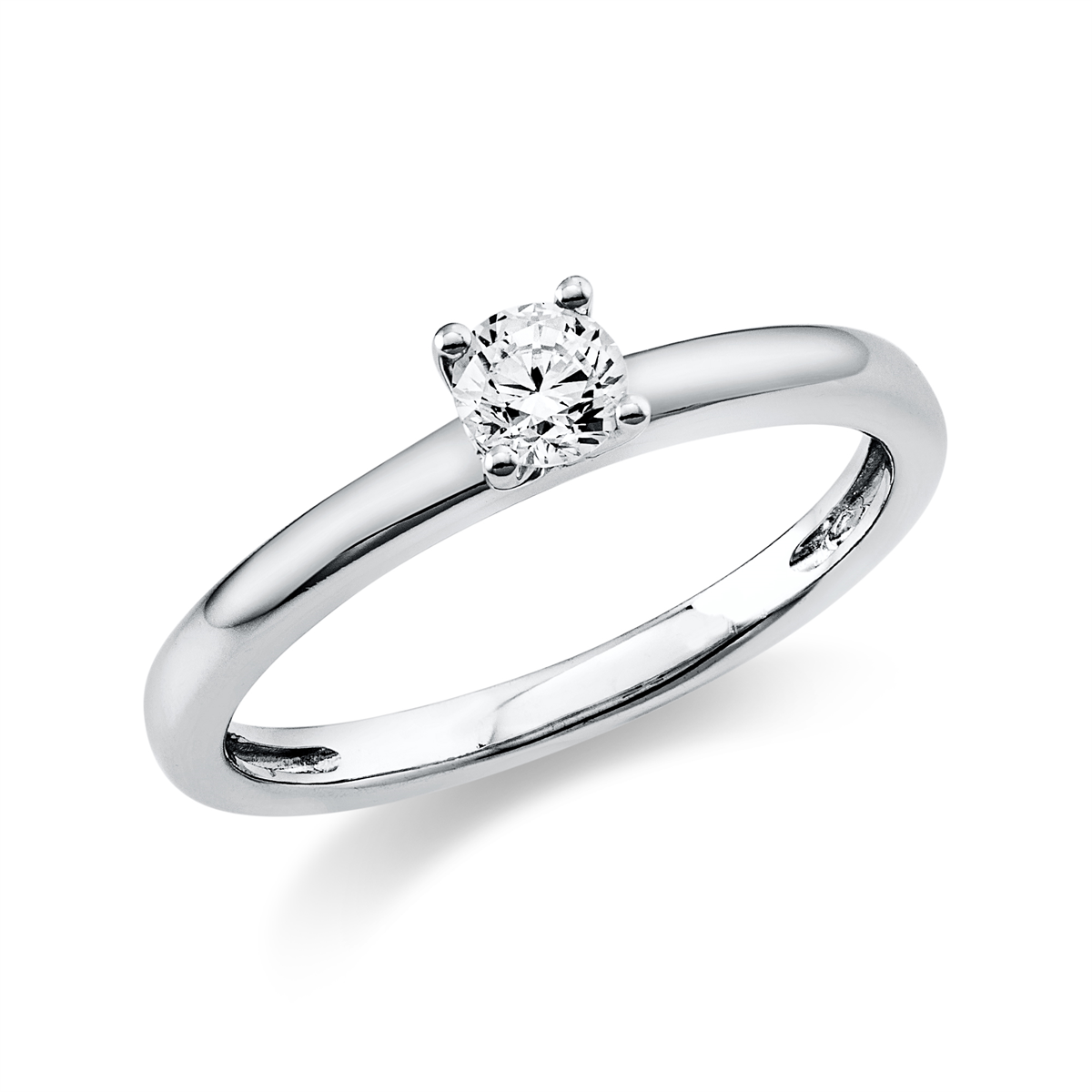 diamond full cut solitaire ring in white gold
