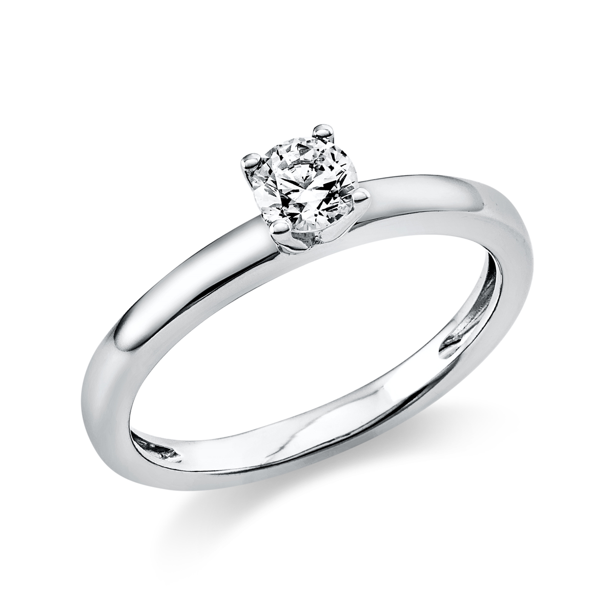 diamond full cut solitaire ring in white gold