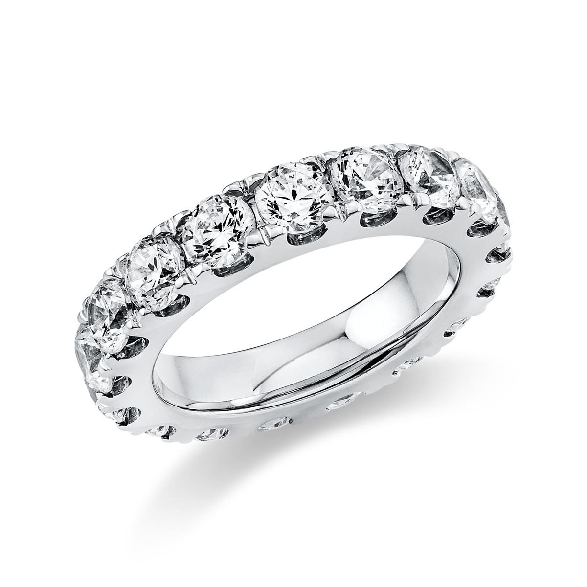 diamond full cut eternity full ring in platinum
