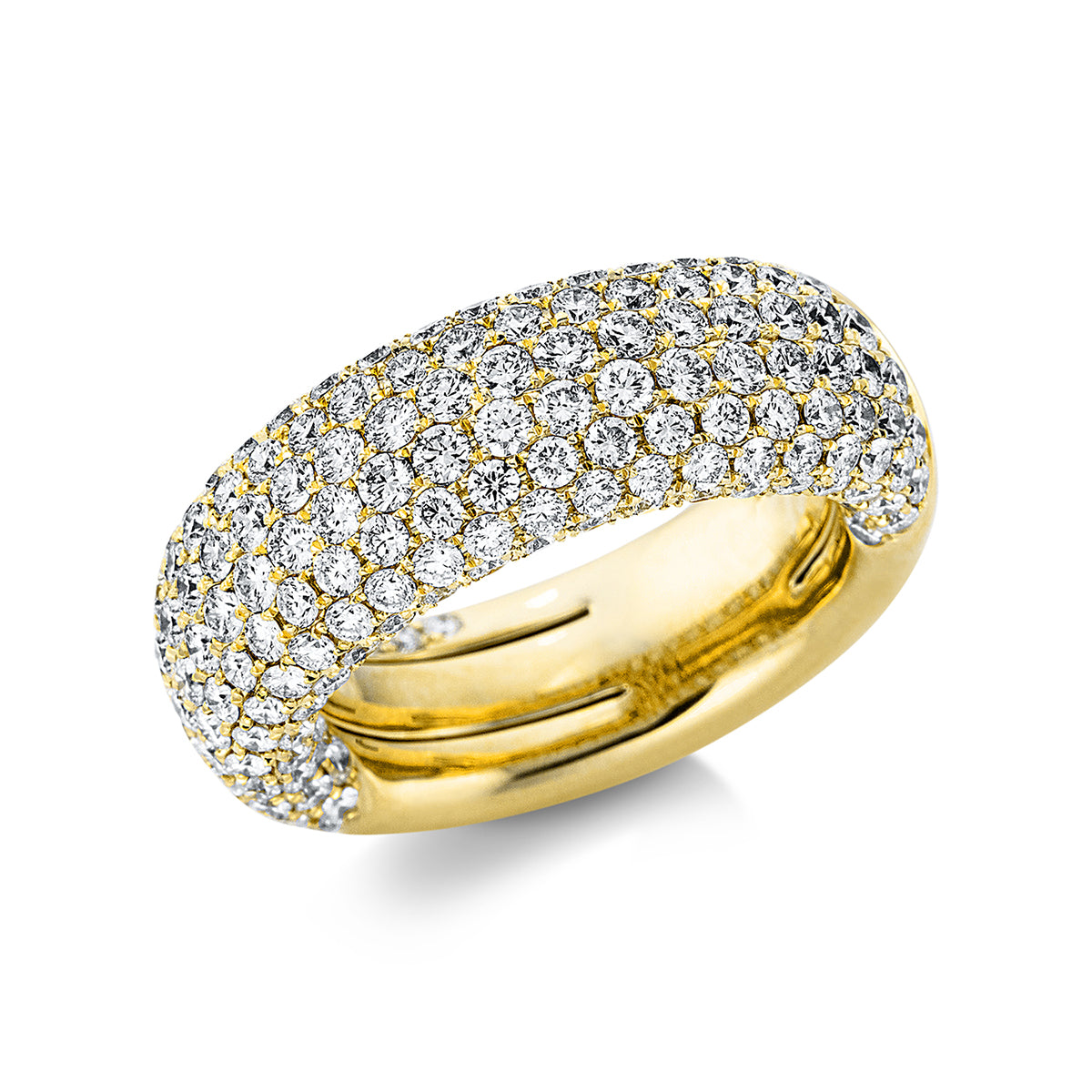 diamond full cut pavé ring in yellow gold