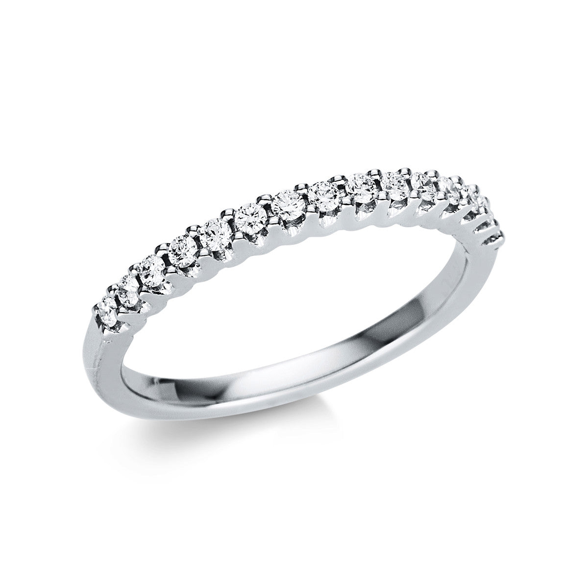 diamond full cut eternity half ring in white gold
