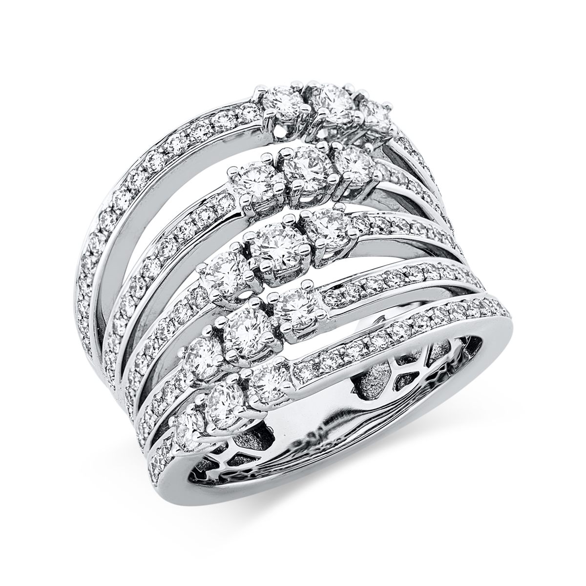 diamond full cut exclusive ring in white gold