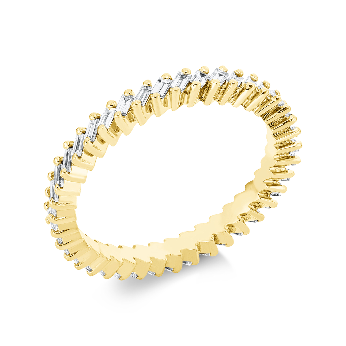 baguette eternity full ring in yellow gold