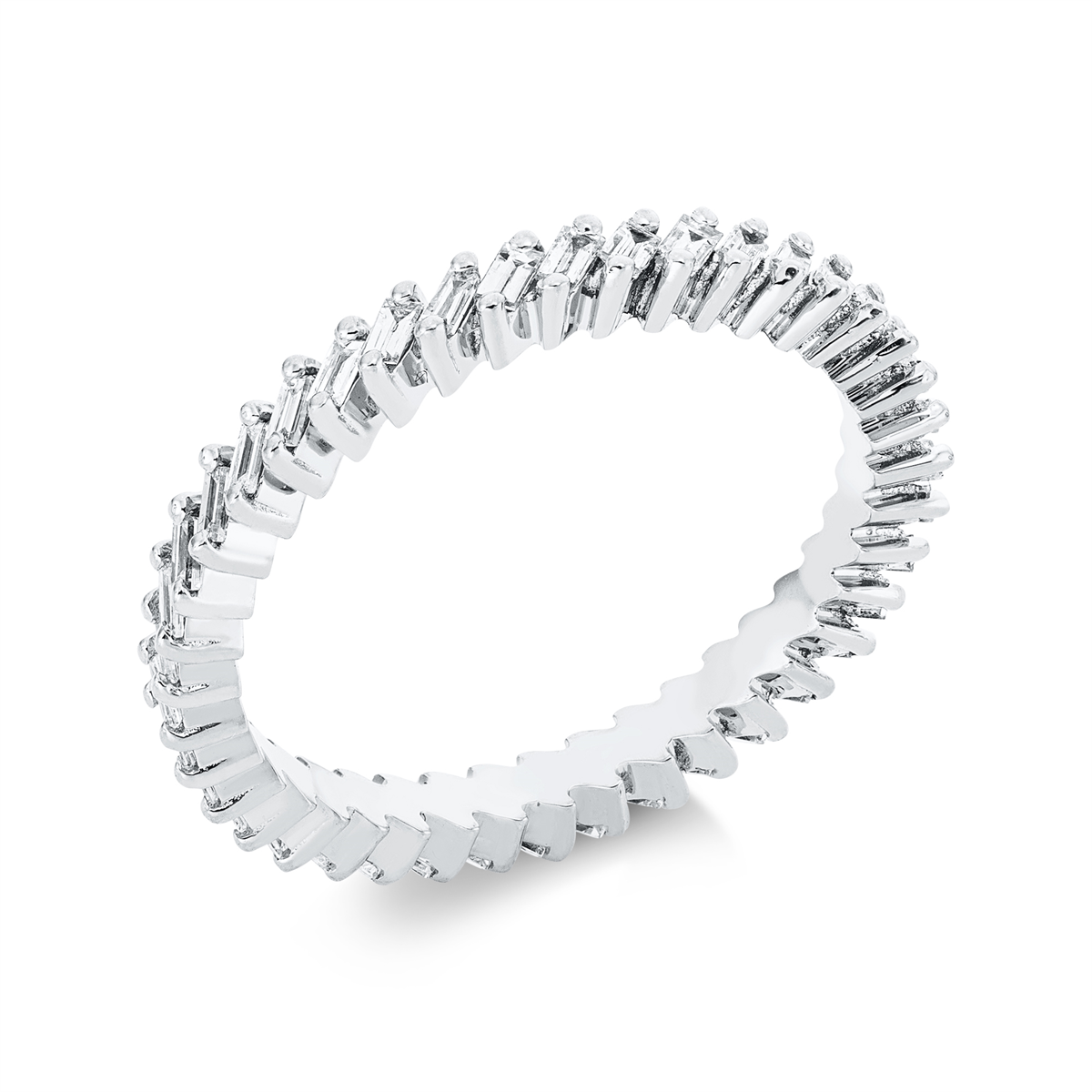 baguette eternity full ring in white gold
