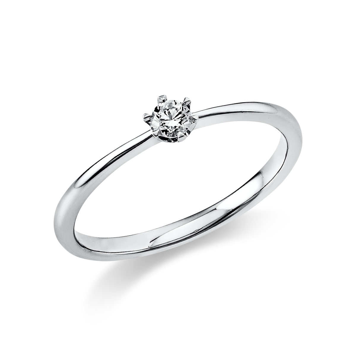 diamond full cut solitaire ring in white gold
