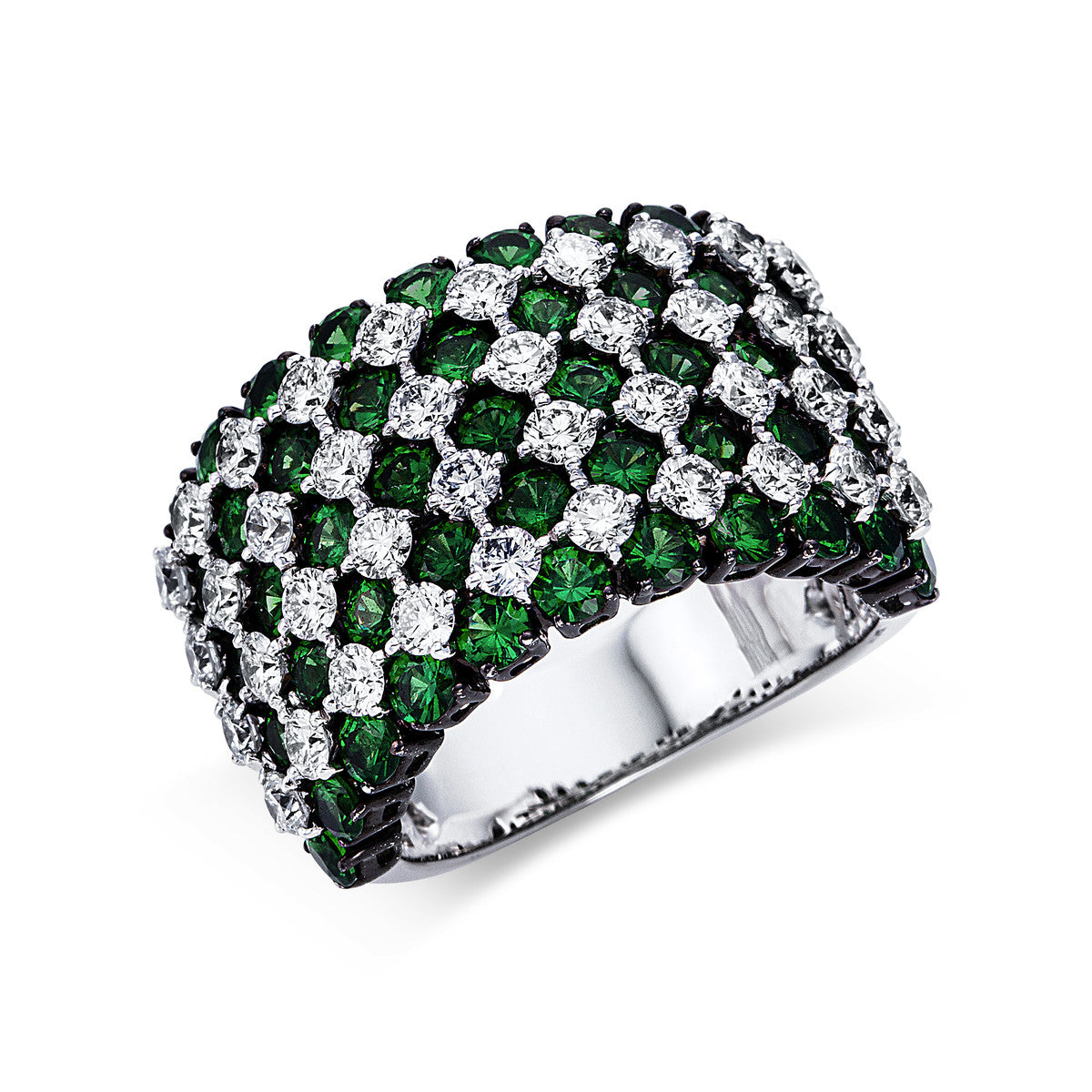 gekleurde steen klassieke ring - 1W076