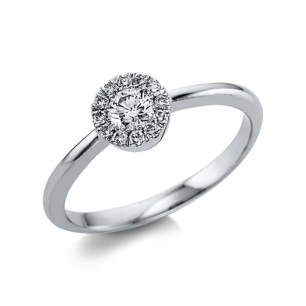 diamond full cut illusion classic ring in white gold